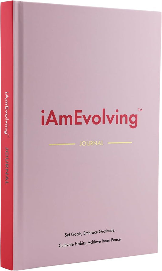 iAmEvolving Journal – Guided Gratitude & Goal Planner with Habit Tracker, Mindfulness Prompts & Daily Reflection | Undated 6-Month Self-Care & Wellness Notebook for Personal Growth (Misty Rose)