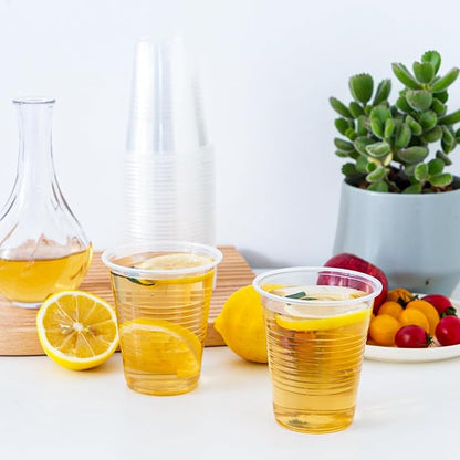 SIUQ 1500 Pack 9 oz Plastic Cups, Clear Disposable Plastic Cups, Cold Water Party Drinking Cups for Party, Picnic, BBQ, Wedding, Travel, Thanksgiving, Christmas