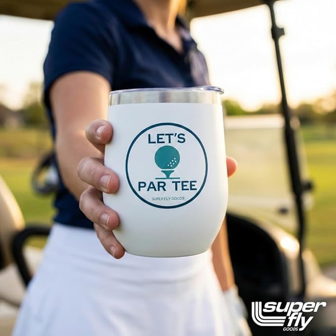 Super Fly Goods - 12oz Golf Mug – Insulated Stainless Steel Tumbler with Lid | Gifts for Women, Dad & Players, Unique Gift Idea for Golfers (Golf Tumbler)