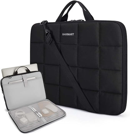 BAGSMART 15-16 inch Laptop Case Sleeve with Strap, Fluffy Padded Laptop Bag with Handle, MacBook Case Sleeve Compatible with MacBook Air/Pro 15.6 inch, Laptop Cover Fitted with Dell, HP, Lenovo