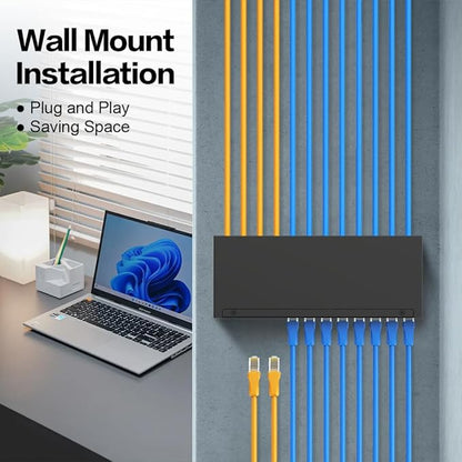 12Port Patch Panel CAT6 Keystone Patch Panel Shielded Network Patch Patch with Smart Cable Management for Home/Office Network (1U 12Port, CAT6)