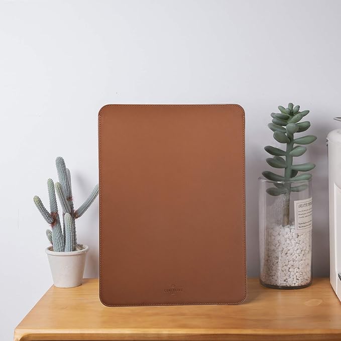 Comfyable Laptop Sleeve 14 Inch Precisely Compatible with MacBook Pro M4 M3 M2 M1 Pro/Max 2024, Faux Leather Cover Case 14 in, Brown