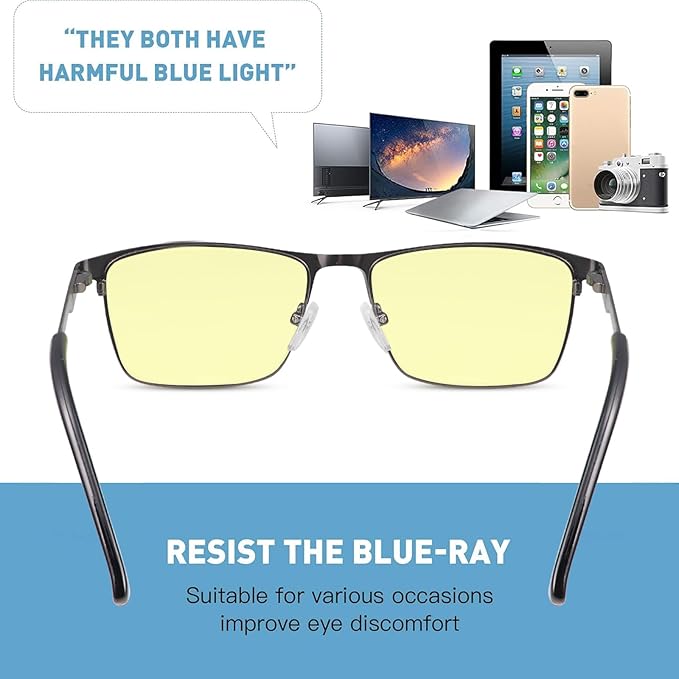 YIMI Blue Light Blocking Glasses UV400 With Spring Hinge Computer Gaming Blue Light Screen Blocker Glasses for Men Women