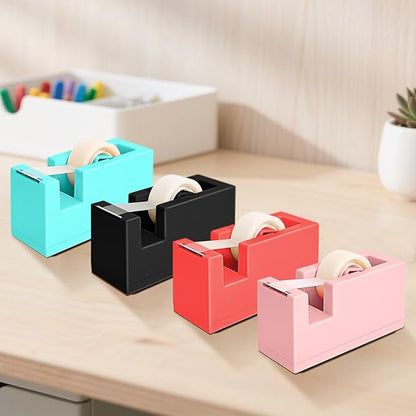 1 Desktop Stapler & 1 Tape Dispenser - 25 Sheet Capacity with 830 Staples and Staple Remover, Non-Slip for Office,School, Home & Classroom, Black(Tape not Included)