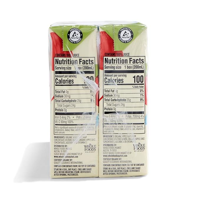 365 By Whole Foods Market, Featuring Wild Kratts, Organic 100% Juice From Concentrate, Apple (8 - 6.75 Fl Oz Boxes), 54 Fl Oz