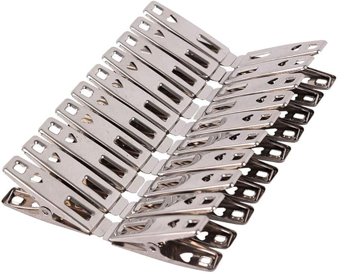 Stainless Steel Clothespins 80 Pack Binder Clips,Heavy Duty Clothespin，All Purpose Heavy Duty Air Tight Seal Good Grip Clips,Metal Clothes Clips for Clothes Sock Food Sealing Photos
