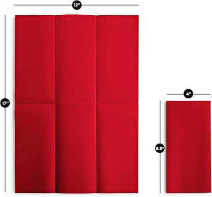 Linen-Feel Colored Paper Napkins - Decortive Cloth-Like Red Dinner Napkins - Soft And Absorbent. For Kitchen, Party, Wedding, Bathroom Or Any Occasion. (Pack of 100)