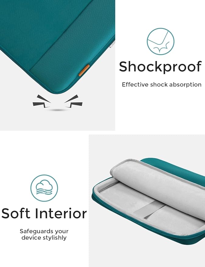 DOMISO Laptop Case Laptop Sleeve Cover Compatible with 15 inch MacBook Air M4/A3241 2025, M3/A3114,M2/A2941,15 inch MacBook Pro A1990 A1707,Compatible with Dell XPS 15 Plus with Small Case,Turquoise