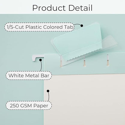 Y YOMA 6 Pack Colored Hanging File Folders Letter Size Decorative Hanging Folder Cute Pretty File Folder for Filing Cabinet Drawer Office Home with 1/5-Cut Adjustable Tabs, 3 Selected Fashion Color