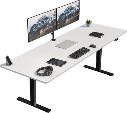 VIVO Large Electric 83 x 30 in Standing Desk, Memory Height Adjustment, 1B Series, White Top Black Frame, DESK-KIT-1B8W
