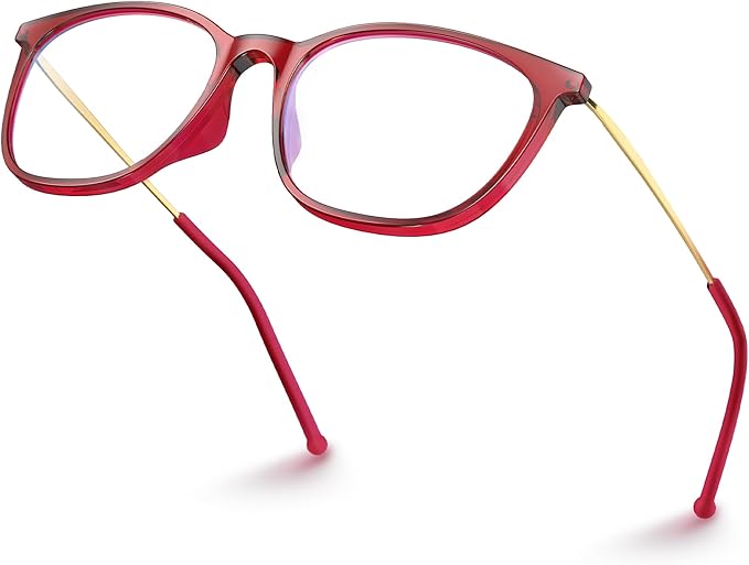 VISOONE Anti Slip TR90 Blue Light Blocking Glasses Size M Eyewear Frame with Anti Glare Eye Protection for Women GaeL