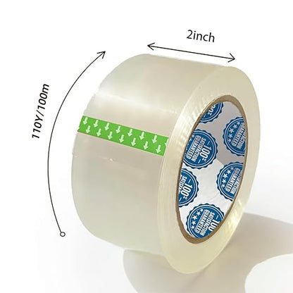 2.0 mils Heavy Duty Shipping Packing Tape, 2 Inch x 110 Yards (36 Rolls) Clear Packaging Tape for Moving, Sealing Boxes, Strong Adhesive, Bubble Wrap & Cardboard Box Sealing