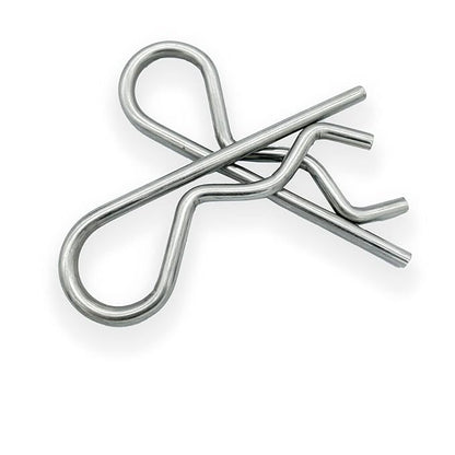 2 Pcs Heavy Duty Stainless Steel Cotter Pin R Clip Large Spring Retaining Wire Hair Pins Hitch Pin Clips Large Carter Pins for Trailer Pin Clips Lock System M5x100 keeper 4 inch Pin Keeper Pins