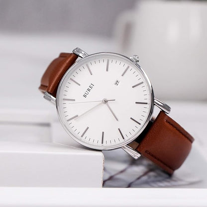 BUREI Men Wrist Watches Fashion Minimalist Analog Quartz Waterproof Watches for Men