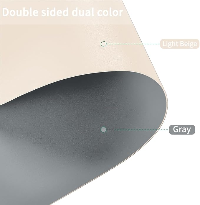 Dresser Cover - Can Be Used On Both Sides Waterproof and Easy to Clean Good Flatness Used for Dresser Table(Off White+Light Gray 10x44)