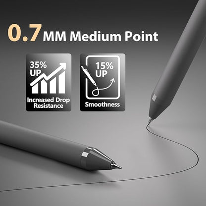 24 Pcs Gel Pens - 0.7mm Black Ink Pens Fine Point Retractable Smooth Writing - Quick-Drying Soft Grip Pen for Journaling Cute School & Office Supplies