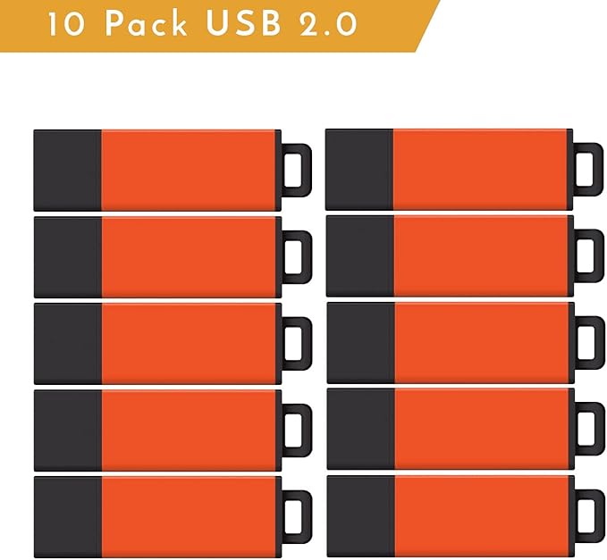 Centon DataStick Pro2 USB 2.0 Flash Drive 16GB x 10, Orange (S1-U2T8-16G-10)