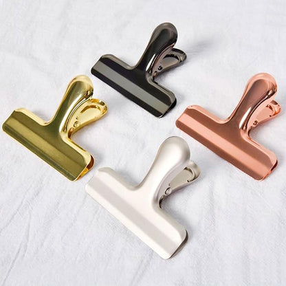 Large Clip Stainless Steel Paper Clamp Colorful Hinge Clips File Clip Office Supplies for Receipt Document Food Bag