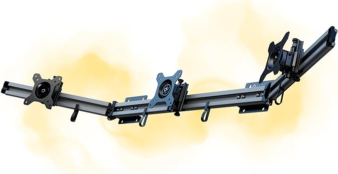 X-ROB Triple Monitor Wall Mount – Premium Aluminum 3 Arm Bracket for 15–32 Inch Screens, Dual Wall Anchors for Maximum Stability, Full Motion with 360° Rotation, VESA 75x75/100x100, Cable Management