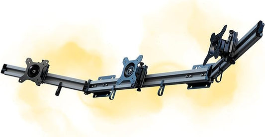 X-ROB Triple Monitor Wall Mount – Premium Aluminum 3 Arm Bracket for 15–32 Inch Screens, Dual Wall Anchors for Maximum Stability, Full Motion with 360° Rotation, VESA 75x75/100x100, Cable Management