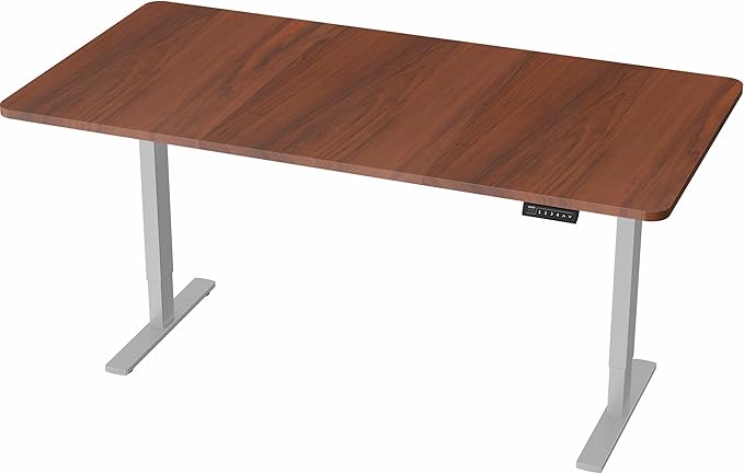 VIVO Electric 71 x 36 in Standing Desk, Memory Height Adjustment, 1B Series, Dark Walnut Top Gray Frame, DESK-KIT-1G7D-36