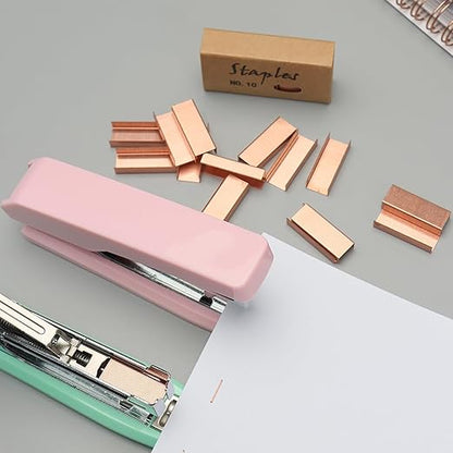 NatSumeBasics 4000 Rose Gold Staples - #10 Small Colored Staples for Mini Stapler, Tiny Staple Smaller Than Standard Staple (Rose Gold)