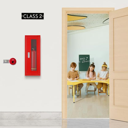 Fire Extinguisher Cabinet ,Wall Mount Fire Extinguisher Box ,Surface Mounted,25-9/16" H x 9-13/16" W x 6-7/8" D Heavy Duty Fire Extinguisher Mount Stainless Steel (red)