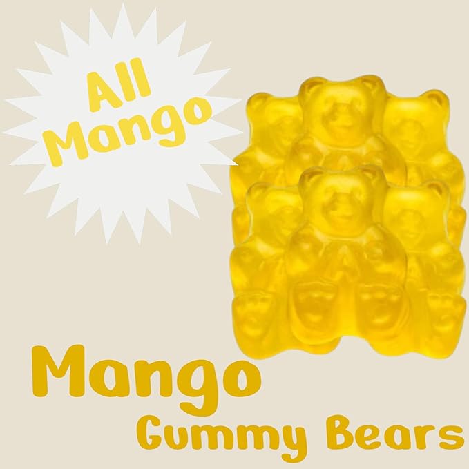 Irresistibly Delicious Mango Gummy Bears - 1.5 lbs of Fruity Bliss-Soft, Chewy, and Bursting with Tangy Delight-Great for Kids and Adults of All Ages(24 oz)