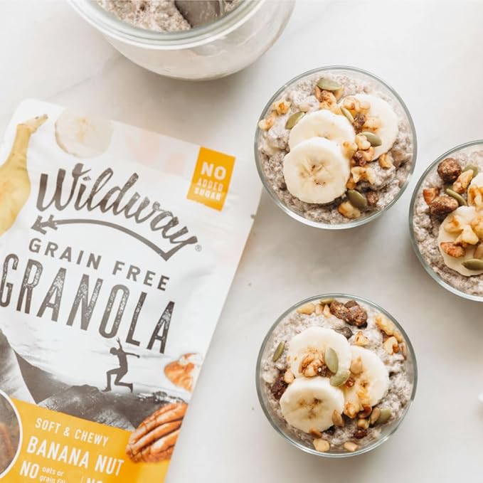 Wildway Keto Granola | Banana Nut | Grain-Free, Certified Gluten-Free Cereal | Vegan, Low Carb | No Sugar Added | Paleo-Friendly | Non-GMO Fruit & Nut Clusters | Nutrient-Rich Snack | 8 oz