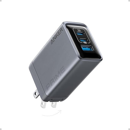 Anker Prime Charger, 100W 3-Port GaN USB C Charger Block, Foldable and Compact for MacBook, iPad, iPhone 17 Series, Galaxy S24/S23, and More