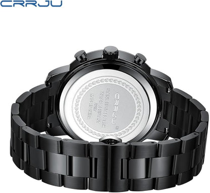 CRRJU Mens Stylish Casual Quartz Watches for Men Luxury Waterproof Calendar Chronograph Japan Movement Wristwatches