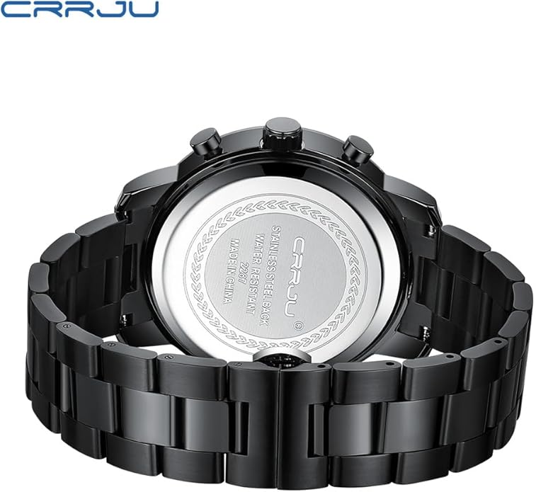 CRRJU Mens Stylish Casual Quartz Watches for Men Luxury Waterproof Calendar Chronograph Japan Movement Wristwatches