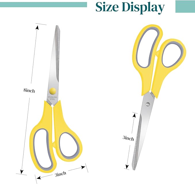 36 Packs Sewing Craft Scissors Bulk,8" Multipurpose Heavy Duty Sharp Scissors,Stainless Steel Shears for Home Office Student Supplies