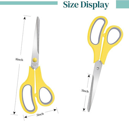 36 Packs Sewing Craft Scissors Bulk,8" Multipurpose Heavy Duty Sharp Scissors,Stainless Steel Shears for Home Office Student Supplies