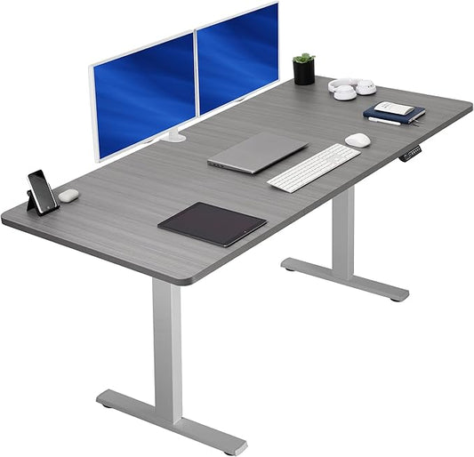 VIVO Electric 71 x 36 in Standing Desk, Memory Height Adjustment, 1B Series, Dark Gray Top Gray Frame, DESK-KIT-1G7G-36