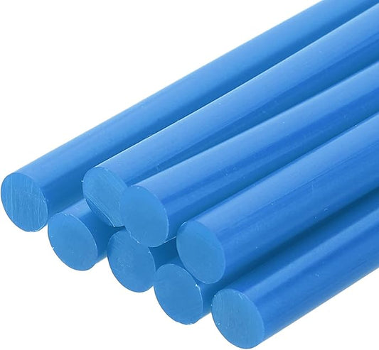uxcell 8 Pcs Mini Hot Glue Sticks, 0.28" Dia x 7.87" Long EVA Glue Gun Sticks, Blue Mini Hot Melt Glue Sticks for DIY Craft Sticky Projects