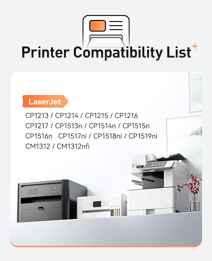 125A Toner Cartridge set 4-Pack Replacement for HP 125A CB540A CB541A CB542A CB543A Compatible with HP LaserJet Pro Color CP1215 CP1515n CP1518ni MFP CM1312 CM1312nfi Printer Black Cyan Magenta Yellow