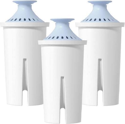 Overbest Alkaline Water Filter, Replacement for Brita® Pitchers and Dispensers, Brita® Classic 35557, OB03, Mavea® 107007, and Amazon Basics® 10-Cup Pitcher, Includes 3 Filters