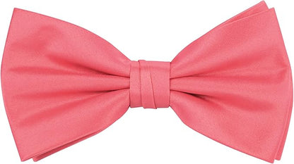 TIE G 5pcs Tie Set in WHITE OR BLACK GIFT BOX: Solid Color Necktie, Satin Bow Tie, Pocket Square, Lapel, Cuff Links