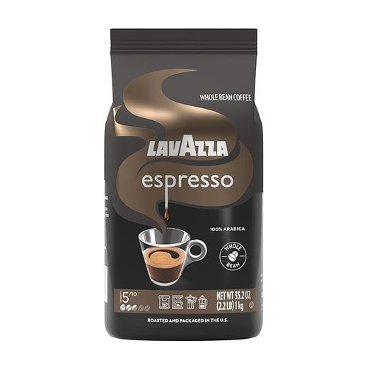 Lavazza Espresso Whole Bean Coffee, Medium Roast, 100% Arabica, 2.2 lb Bag (Pack of 1)