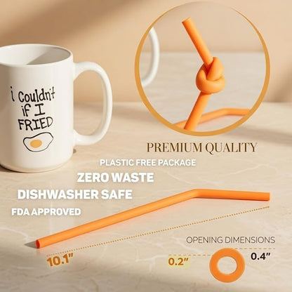 15 FITS ALL TUMBLERS STRAWS - Reusable Silicone Straws for 30 and 20 oz Yeti - Flexible Easy to Clean + 2 Cleaning Brushes - BPA Free, No Rubber Taste Drinking - Best Value for Money Pack
