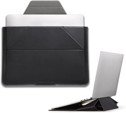MOFT Laptop Carry Sleeve, 2-in-1 Laptop Bag & Stand for 13" MacBook Air/Pro & Dell/HP/Lenovo/Asus, Stylish Slim Computer Sleeve Bag with Expandable Storage for Computer Accessories, Night Black