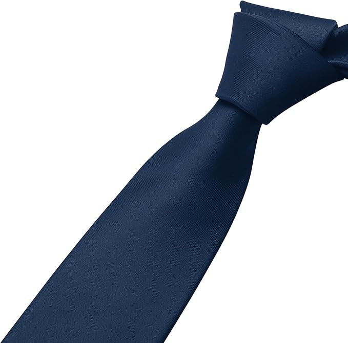 KOOELLE Men's Ties Solid Pure Color Plain Neckties Formal Black Ties For Men