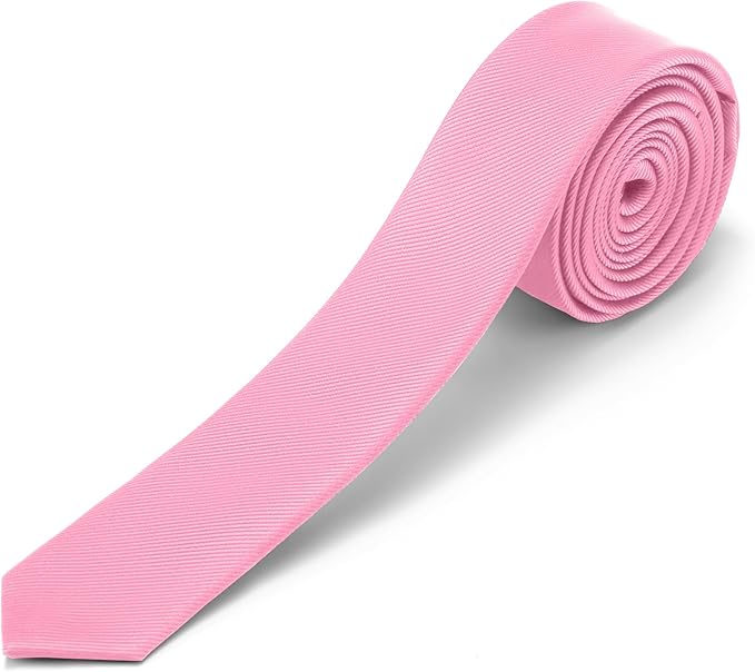 Skinny Ties Black Ties For Men and Women Solid Pure Color 1.58" (4CM) Plain Formal Slim Neckties