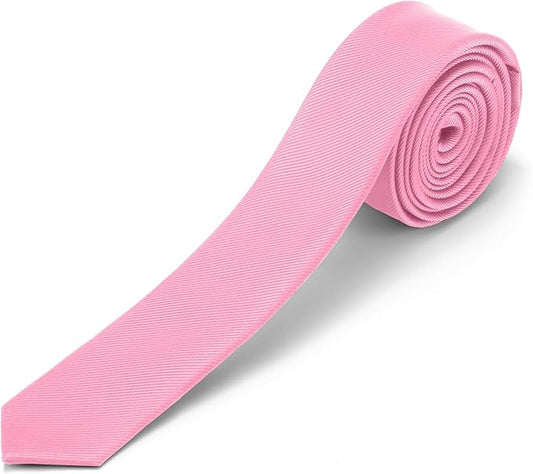 Skinny Ties Black Ties For Men and Women Solid Pure Color 1.58" (4CM) Plain Formal Slim Neckties