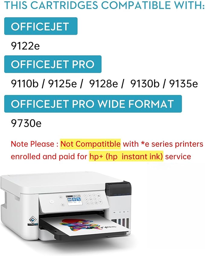 936e 936XL Ink Cartridges Combo Pack with Chip High Yield Replacement for HP 936e 936XL Ink Cartridge Work for OfficeJet Pro 9120e 9125e 9135e 9110b 9130b 9128e 9130b 9122e Wide Format 9730e (4PACK)