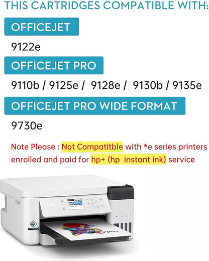 936e 936XL Ink Cartridges Combo Pack with Chip High Yield Replacement for HP 936e 936XL Ink Cartridge Work for OfficeJet Pro 9120e 9125e 9135e 9110b 9130b 9128e 9130b 9122e Wide Format 9730e (4PACK)