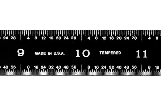 PEC Tools 18-Inch Flexible Stainless Steel Mechinist Ruler, High-Contrast Black Chrome Finish, 3R Graduation (1/32", 1/64", 1/10", 1/50"), Trusted by Professionals, Made in USA