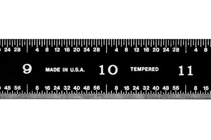 PEC Tools 18-Inch Flexible Stainless Steel Mechinist Ruler, High-Contrast Black Chrome Finish, 3R Graduation (1/32", 1/64", 1/10", 1/50"), Trusted by Professionals, Made in USA