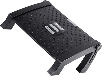 Under Desk Foot Stool Roller Massager Height Adjustable Ergonomic Footrest with Anti Slip Design for Home Office Dorm Plastic 42x31x19.5cm
